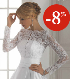 Скидка 8% на любое свадебное платье
